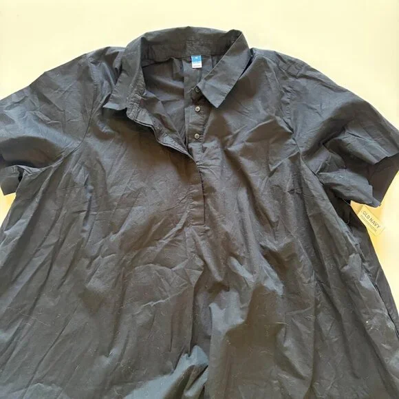 NWT Old Navy Mini Shirt Dress Black 100% Cotton - Picture 3 of 11